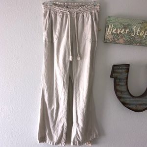 Linen drawstring pants